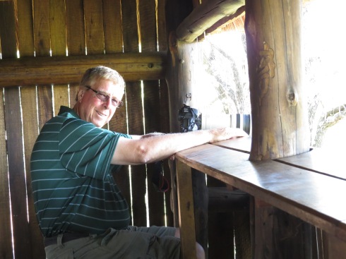 Russell Kingston at the bird hide in Punda Maria. Kruger National Park. 2013. Photo Eelco Meyjes 